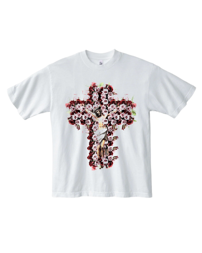 Flower Cross Tee (White)