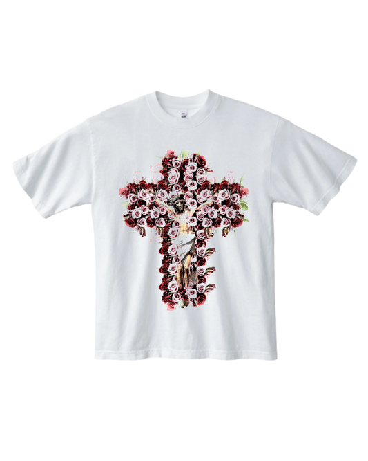 Flower Cross Tee (White)