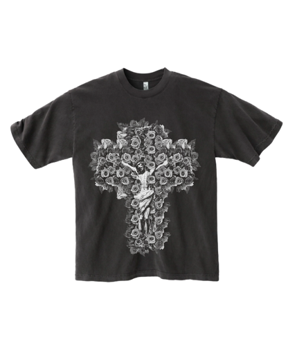 Flower Cross Tee (Vintage Black)